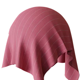 High-resolution red striped fabric PBR material for Blender 3D rendering.