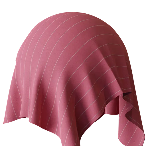 High-resolution red striped fabric PBR material for Blender 3D rendering.