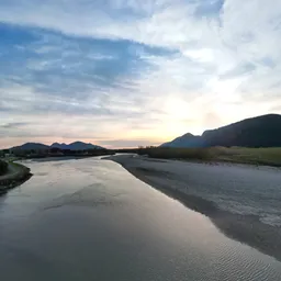 Cloudy Sunset over River