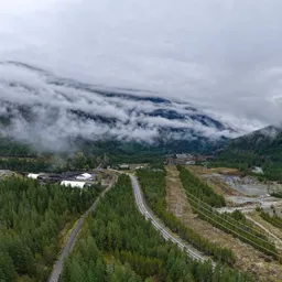 Cloudy Overcast Mountain Landscape