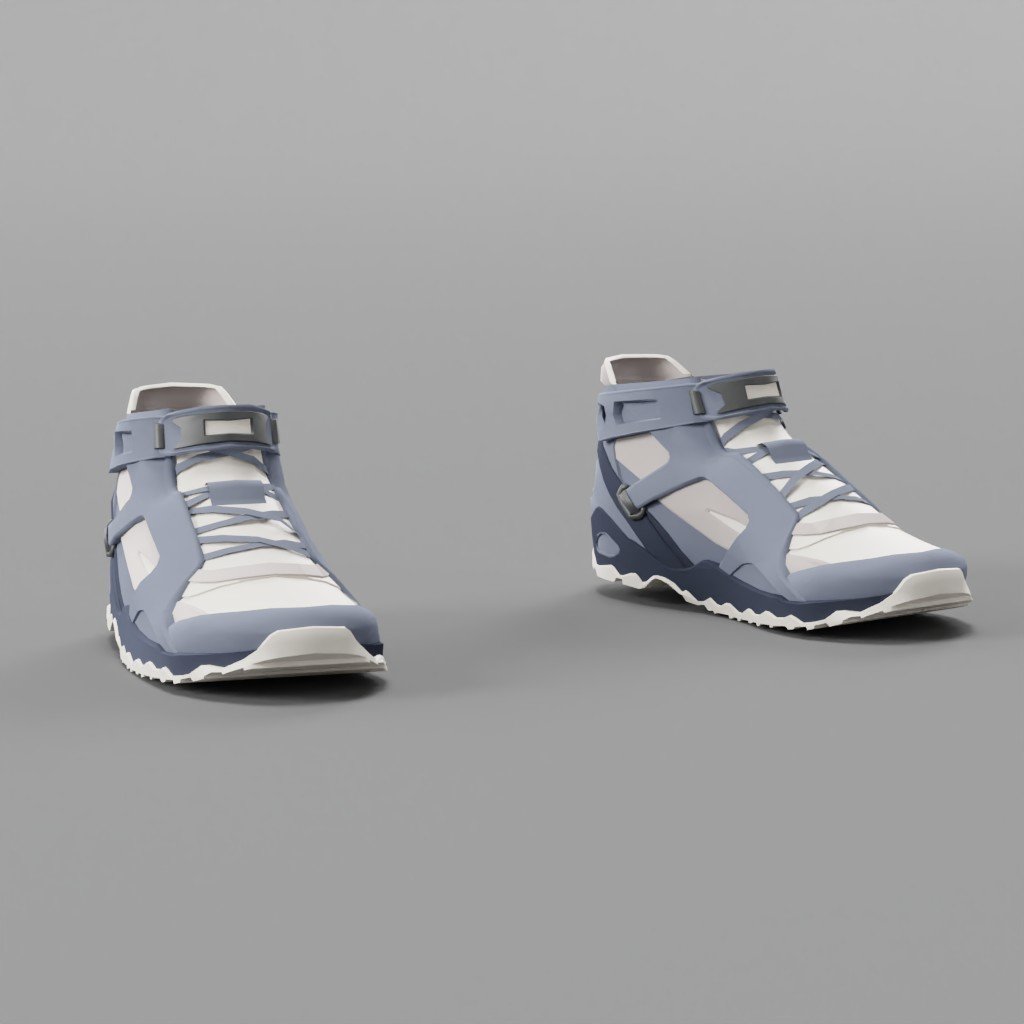 Snickers Base Low poly Footwear models BlenderKit
