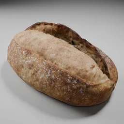 Photoscanned Sourdough Bread Loaf