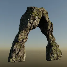 Green Moss Rugged Arch Rock