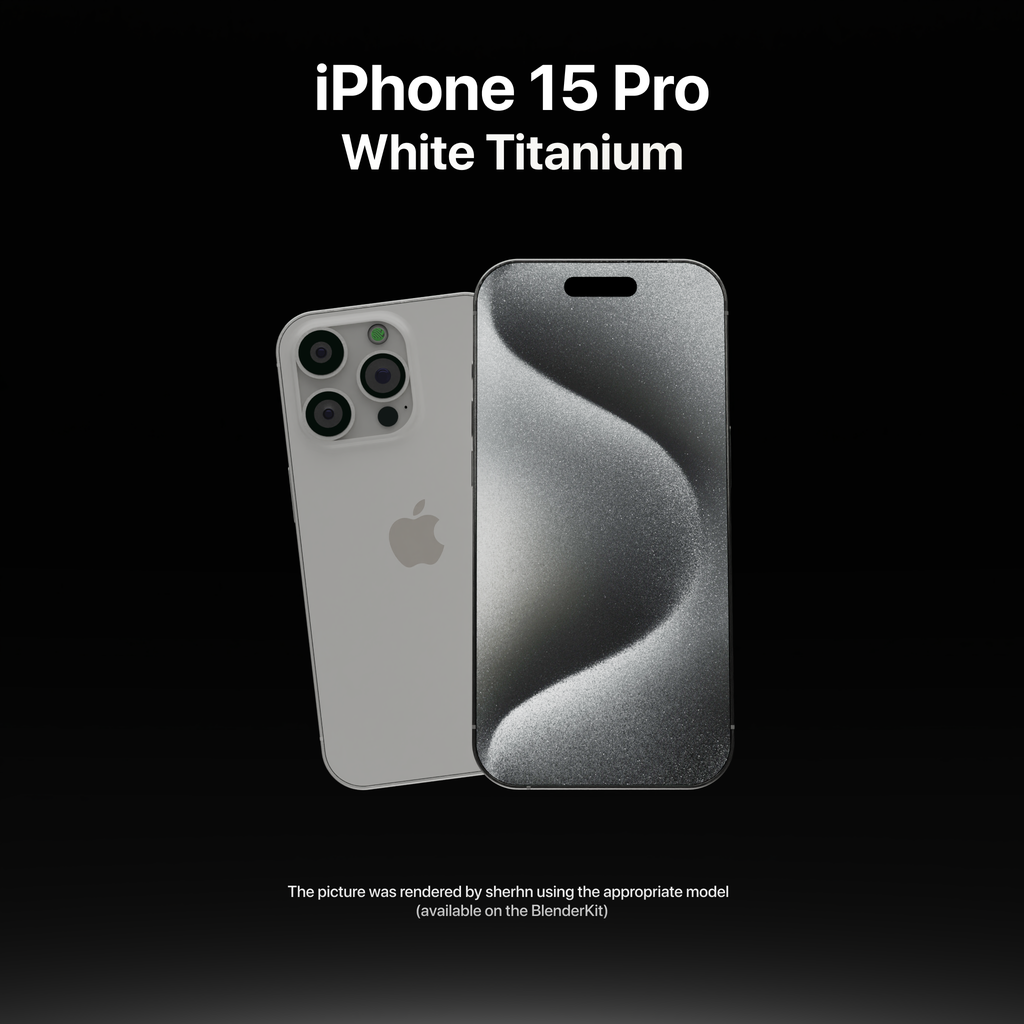 Iphone 15 Pro(White Titanium) | FREE Smartphones models | BlenderKit