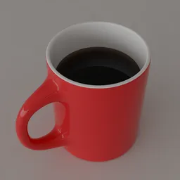 Red Coffee Mug with Coffee