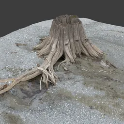 Wood Stump on Ground Photoscan