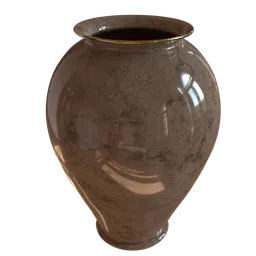Realistic Blender 3D model of a textured marble vase with gold trim, perfect for interior design renderings.