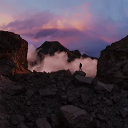 Rocky Landscape with Clouds