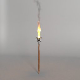 Medieval oil wick torch.