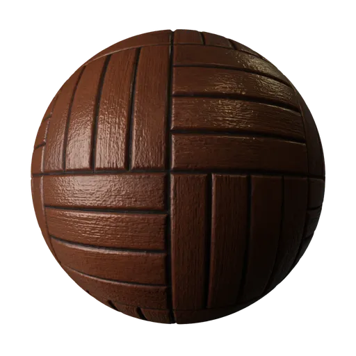 2K PBR parquet wood floor material for Blender 3D, detailed wooden mosaic texture with natural woodgrain and realistic tiling effect.