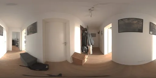 360-degree high-resolution HDR panorama for realistic lighting in 3D scenes, featuring a corridor with natural light.