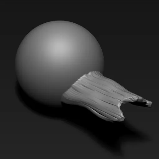 3D sculpting brush effect for detailed wood textures, ideal for creating stumps and bark in Blender models.