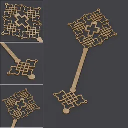 Intricate Geometric Hand Cross