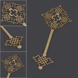 Intricate Geometric Hand Cross