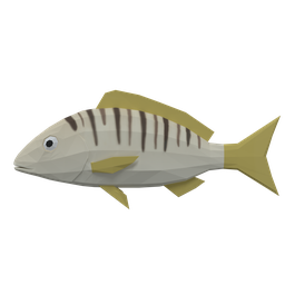 Low Poly Animated Striped Seabream
