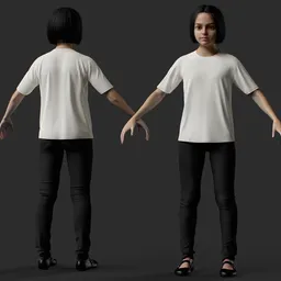 Child Girl Casual Outfit Character