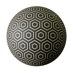 Modern Black Gold Hexagons