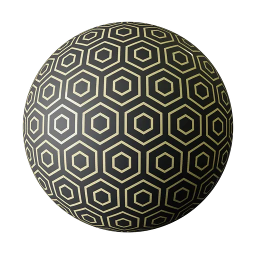 Modern Black Gold Hexagons