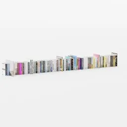 "Decorative Book Set 01 - A 3D model for Blender 3D by James Ray Cock. Featuring a row of books on a shelf, this art piece is ideal for architectural visualisation and installation view renderings."