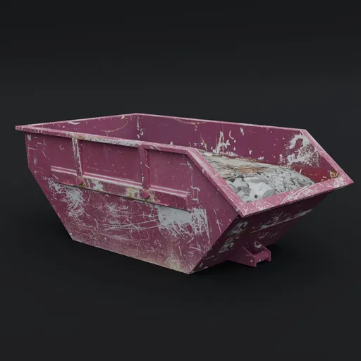 Hooklift Garbage Container – Red