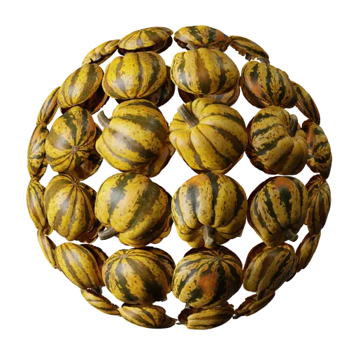 High-quality 4K PBR pumpkin atlas texture for 3D models in Blender and other software.