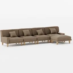 Sofa Modula Sectional Tan Fabric