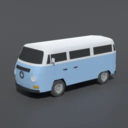Low Poly Retro Van