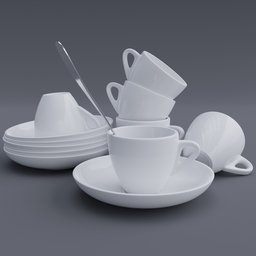 Cup & Saucer Set Small White 1
