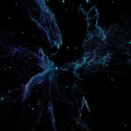 Geometry Nodes Teal Cosmic Nebula