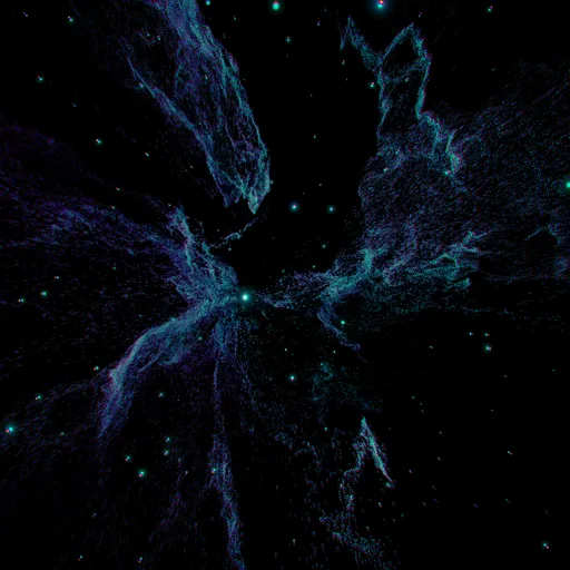 Geometry Nodes Teal Cosmic Nebula