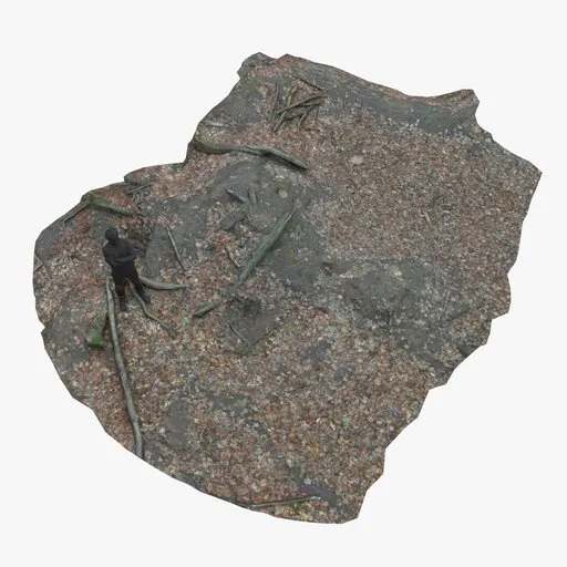 Photorealistic 3D forest ground leaf debris with high-quality 4k textures, ideal for Blender landscapes.