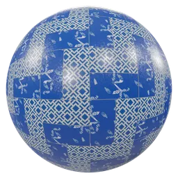 Blue white basket tiles