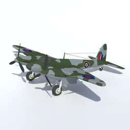 Low Poly De Havilland DH 98 Mosquito