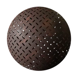Perforated Rusty Iron Plate