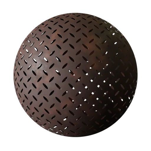 Perforated Rusty Iron Plate