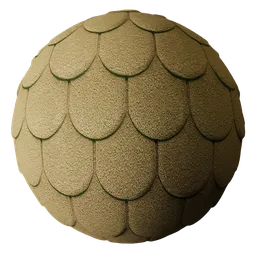 Shingle Roof Tiles Green Rounded