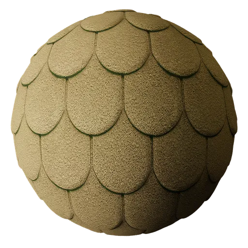 Shingle Roof Tiles Green Rounded