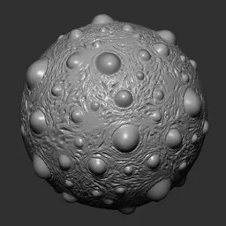 3D sculpting brush for Blender creating detailed demon skin textures on model surfaces.