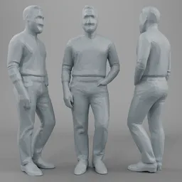 Stylized Low-Poly Male – Casual Standing Pose
