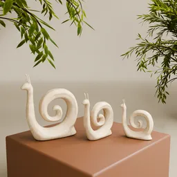 Marble Snail Decoration Set