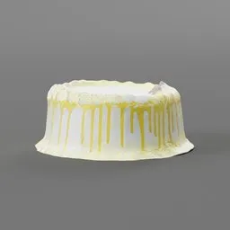 "3D scanned birthday cake model for Blender 3D - perfect for sweet and dessert category rendering projects. Customize with your own decorations and candles. Created with BlenderKit and based on an official art rendering by Cerith Wyn Evans."
