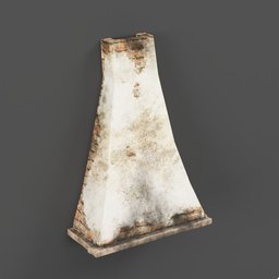 "Fireplace chimney 02 3D model for Blender - featuring a white stone sculpture with a rusted top, chimneys, and West Slav features. Ideal for fireplace elements and home decor renderings."