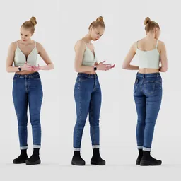 Girl shakes off his palms