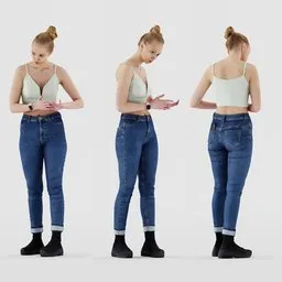 Girl shakes off his palms