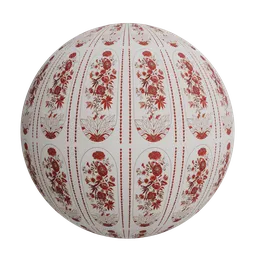 Folk-style floral wallpaper