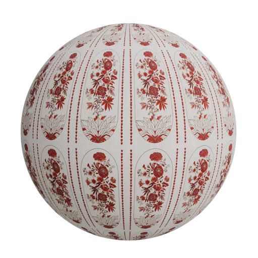 Folk-style floral wallpaper