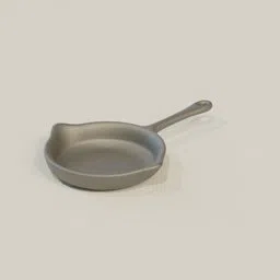 Realistic 3D rendering of a kitchen skillet, ideal for Blender 3D culinary scenes.