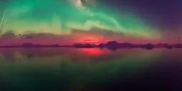 Glowing Northern Lights at Night