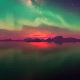 Glowing Northern Lights at Night