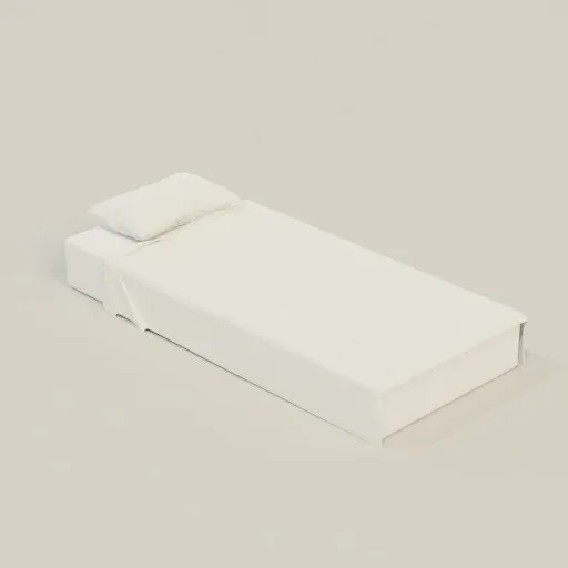 Minimalist White Single Bed